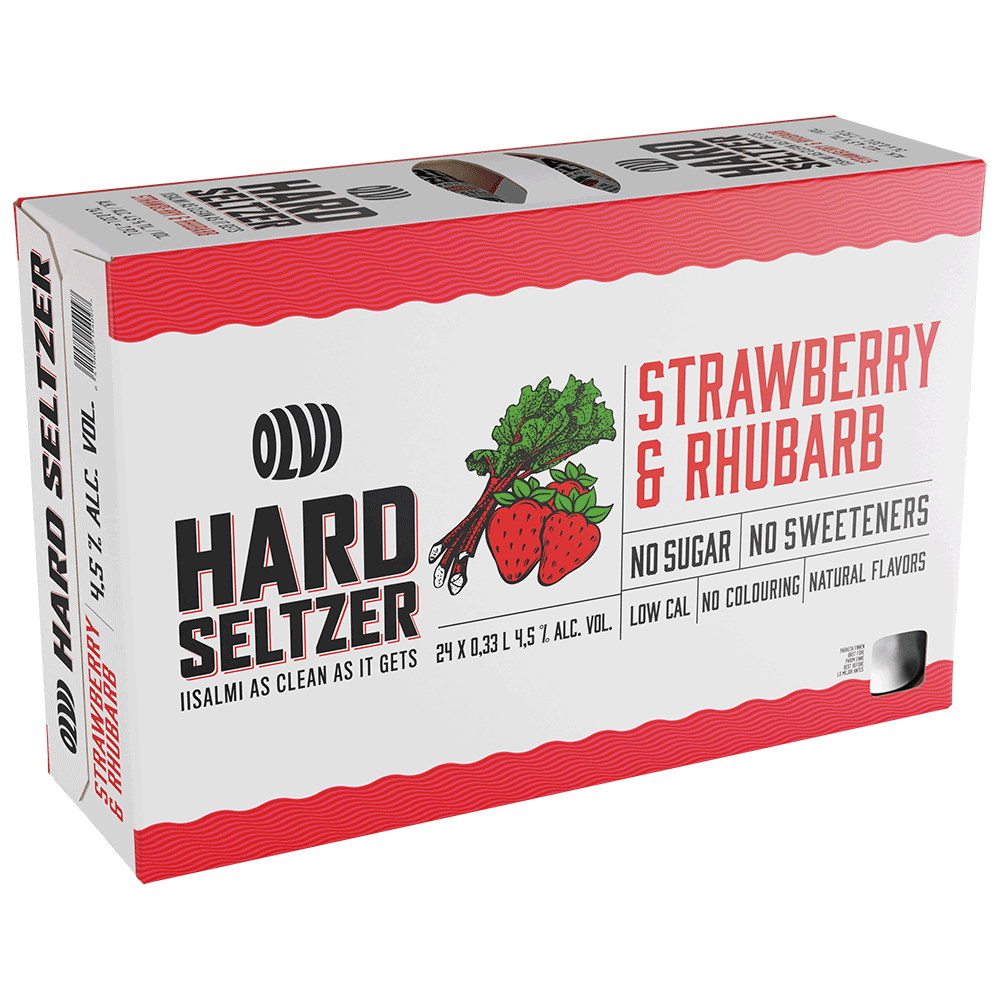 Olvi Hard Seltzer Strawberry-Rhubarb 4,5% 24-pack