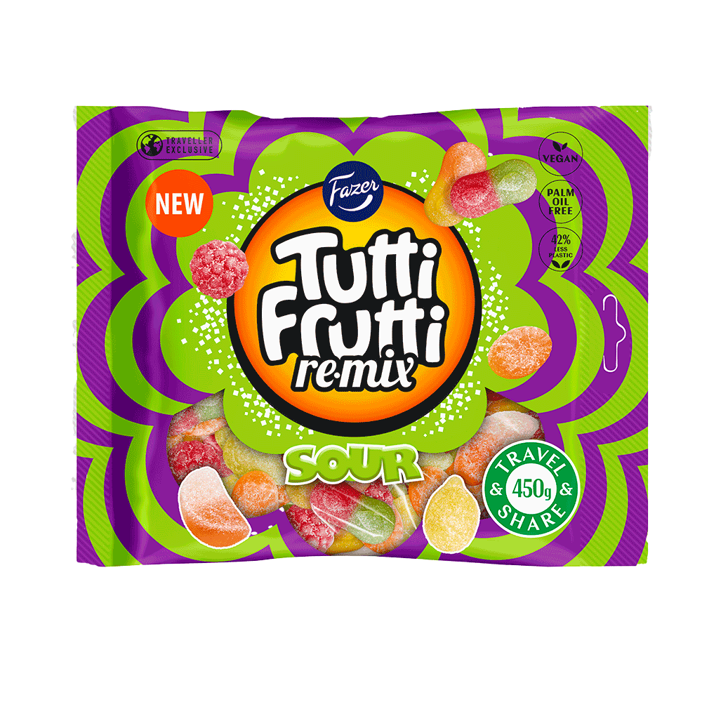 Fazer Tutti Frutti Remix Sour, 450 g