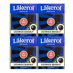 Läkerol Licorice Seasalt sokeriton, 4-pack