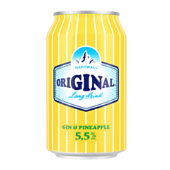 Hartwall Original Long Drink Pineapple, 24-pack