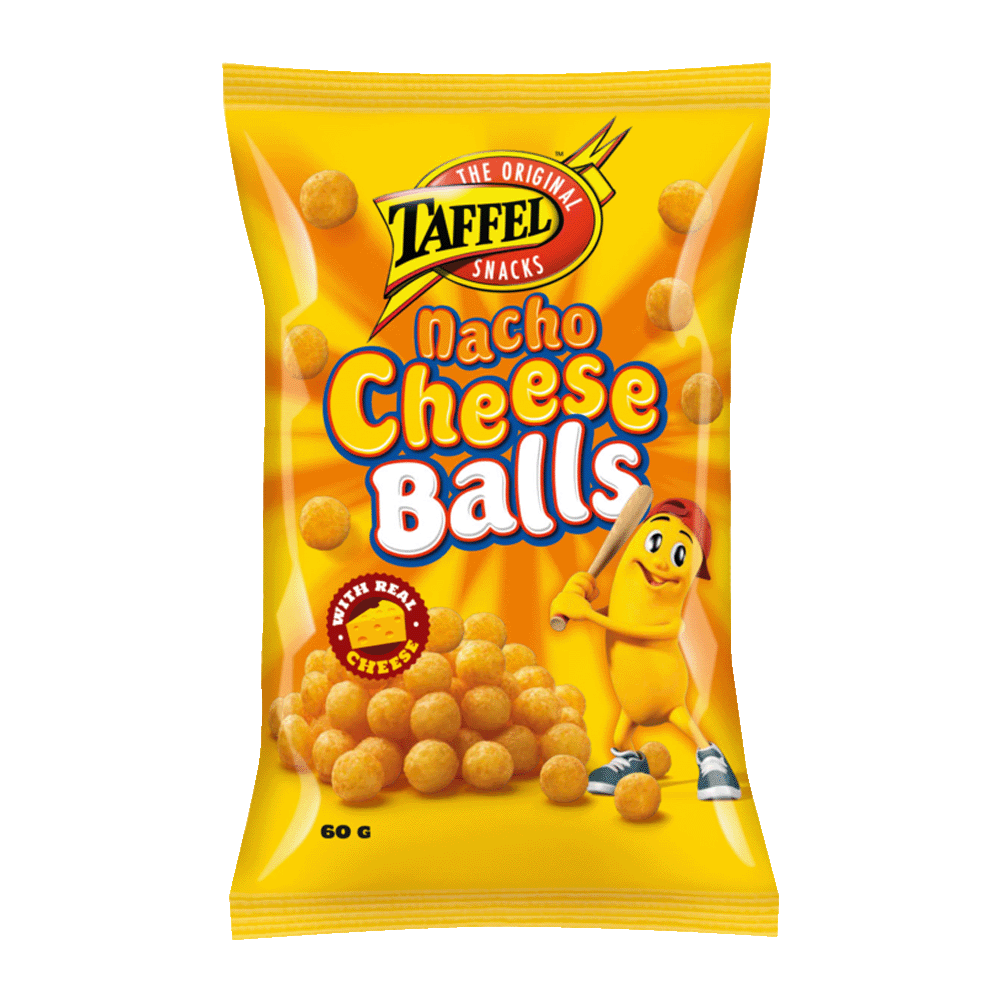 Taffel Nacho Cheese Balls, 16 x 60 g
