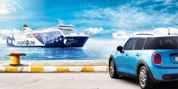 Small car waiting for m/s Finlandia 