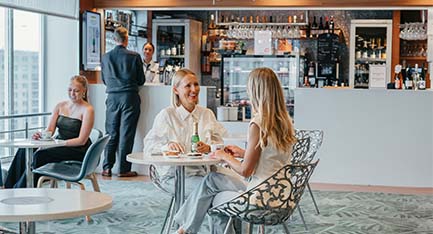 Two women enjoying sea voyage at Bar Naissaar. Two women enjoying sea voyage at Bar Naissaar.