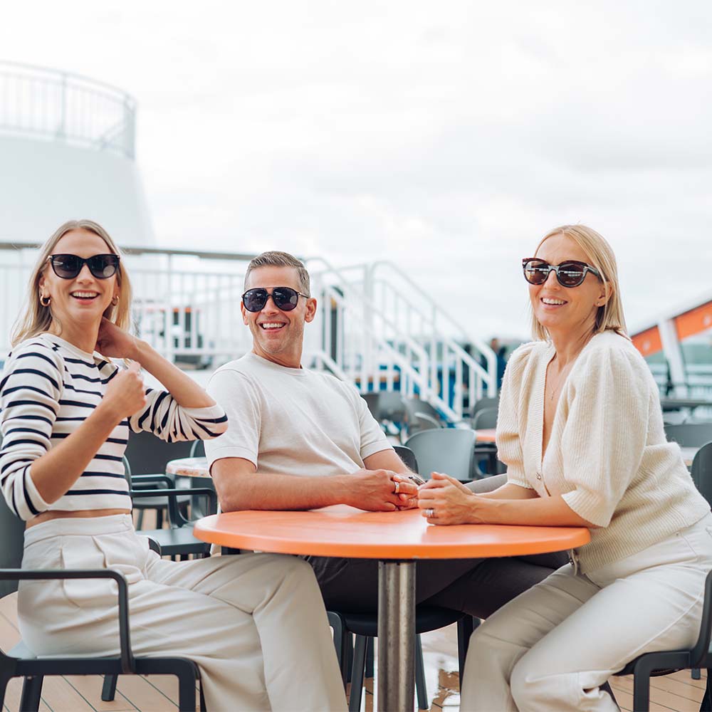 People having fun on sun terrace on MS Finlandia. People having fun on sun terrace on MS Finlandia.