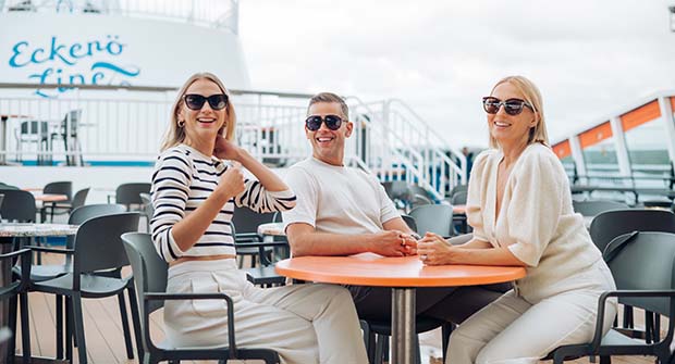 People having fun on sun terrace on MS Finlandia. People having fun on sun terrace on MS Finlandia.