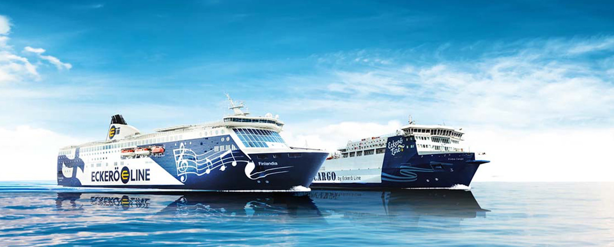 MS Finlandia and MS Finbo Cargo at the sea