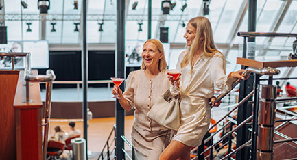 Two women having a good time in Bar Nosturi. Two women having a good time in Bar Nosturi.